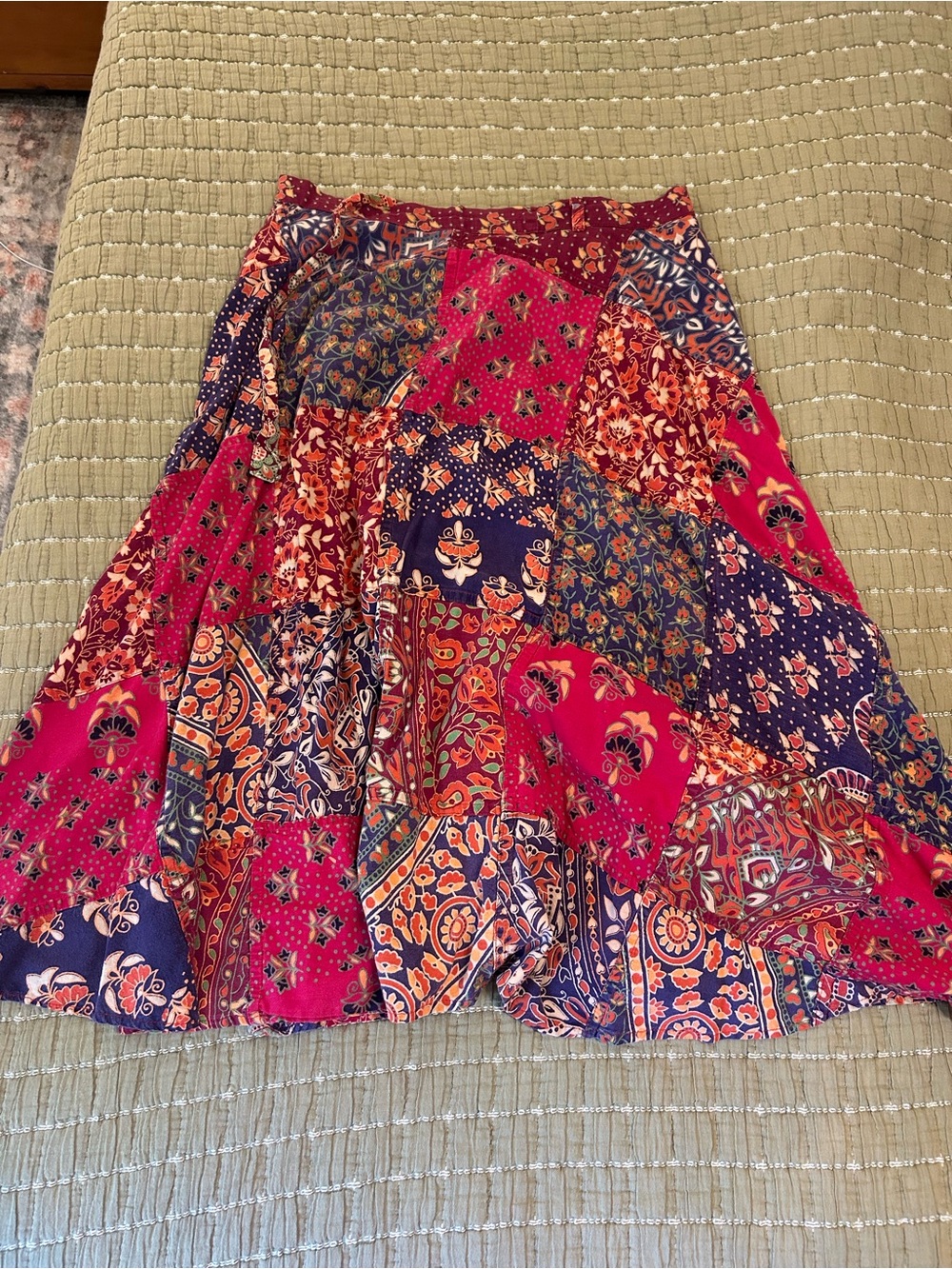 Quilt Patchwork Wrap Skirt